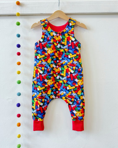 Rainbow Brick Dungarees