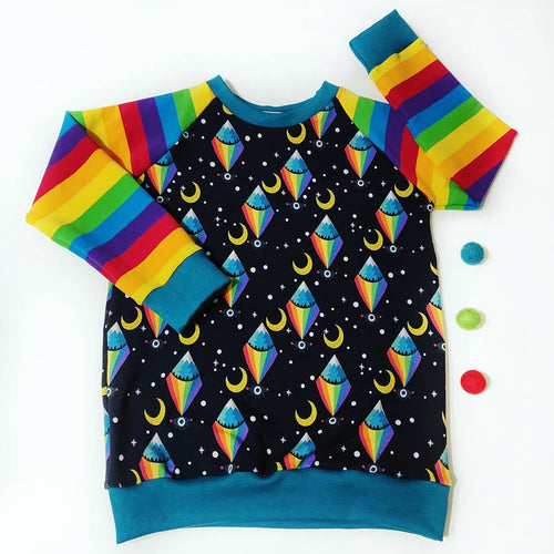 All seeing Rainbow Raglan Jumper